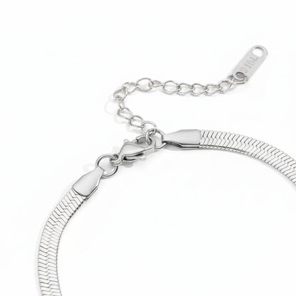 Herringbone Bracelet Men's - Chrome - Fabric Detail
