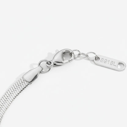 Herringbone Bracelet Men's - Chrome - Texture Close Up