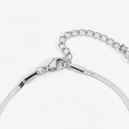 Herringbone Bracelet Men's - Silver - Fabric Detail