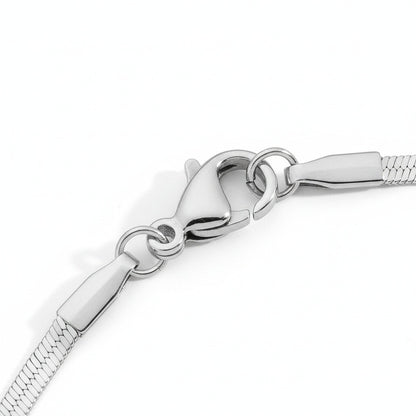 Herringbone Bracelet Men's - Silver - Texture Close Up