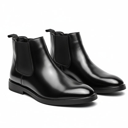 High Chelsea Boots Mens - Black - Front View