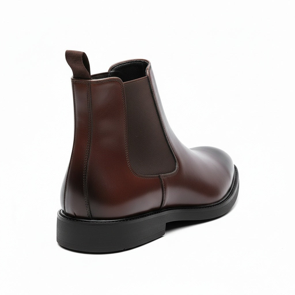 High Chelsea Boots Mens - Dark Brown - Fabric Detail