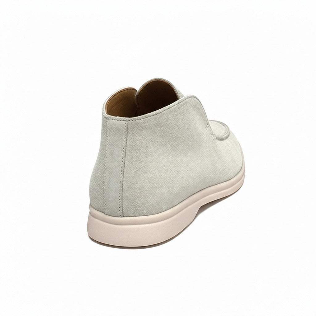 High Suede Loafers Men - Light Taupe - Fabric Detail