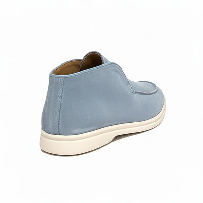 High Suede Loafers Men - Sky Blue - Fabric Detail