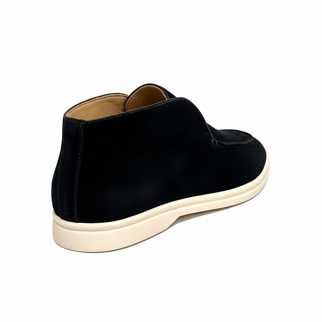 High Suede Loafers Men - Midnight Black - Fabric Detail