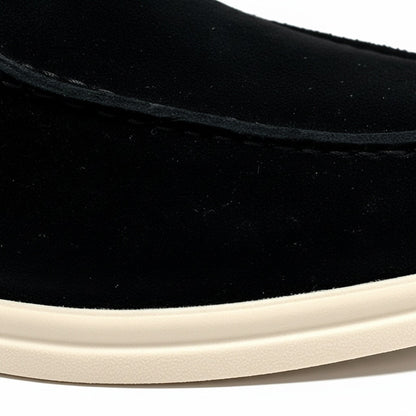 High Suede Loafers Men - Midnight Black - Texture Close Up