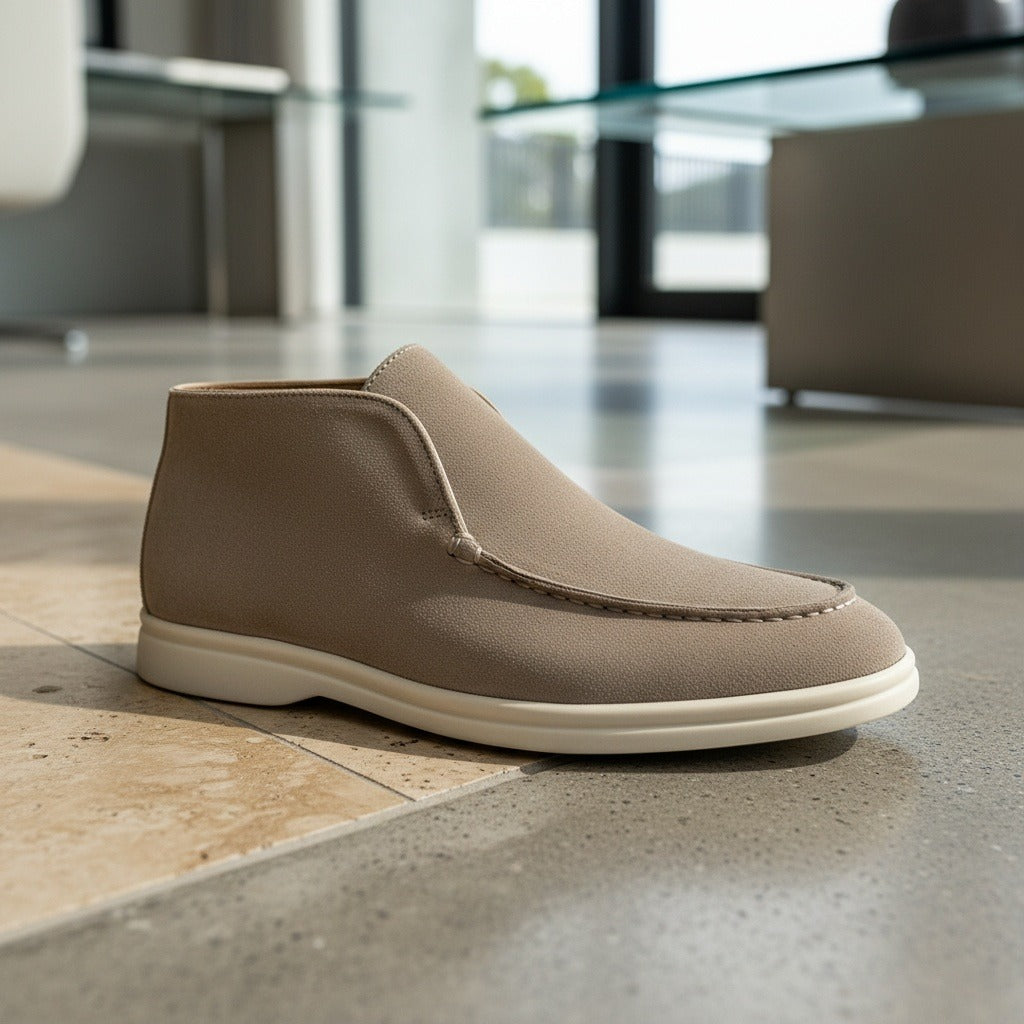 High Suede Loafers Men - Desert Sand - Back View