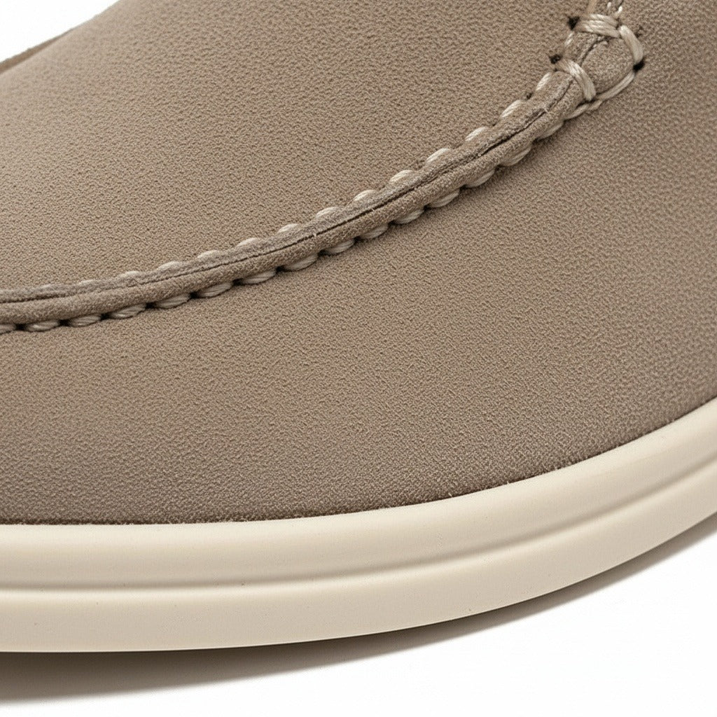 High Suede Loafers Men - Desert Sand - Texture Close Up
