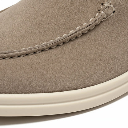 High Suede Loafers Men - Desert Sand - Texture Close Up