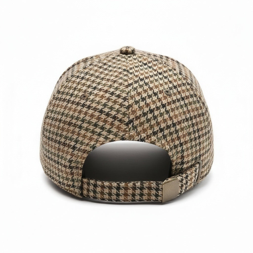 Houndstooth Cap - Glen Plaid - Fabric Detail
