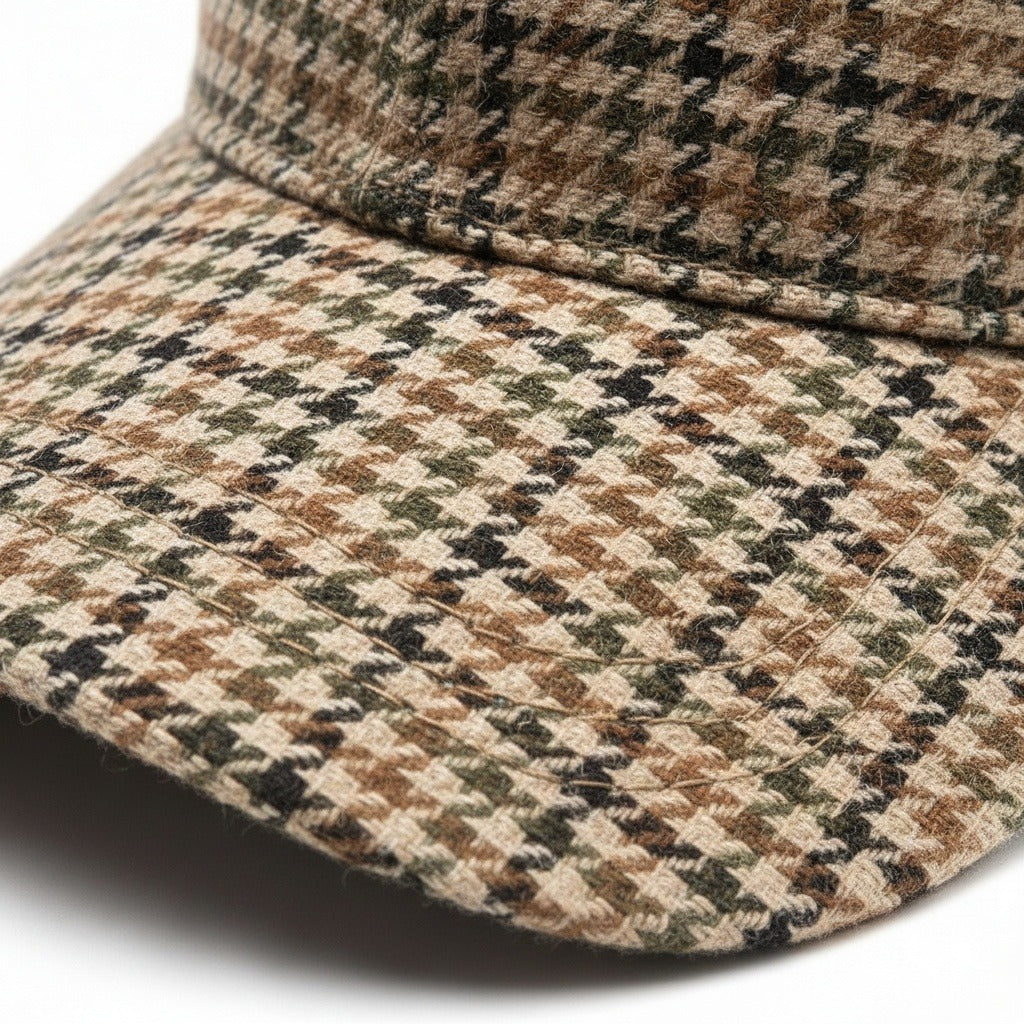Houndstooth Cap - Glen Plaid - Texture Close Up
