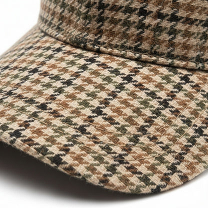 Houndstooth Cap - Glen Plaid - Texture Close Up