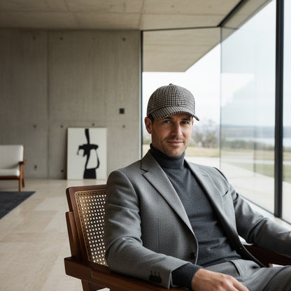 Houndstooth Cap - Tattersall - Side Profile