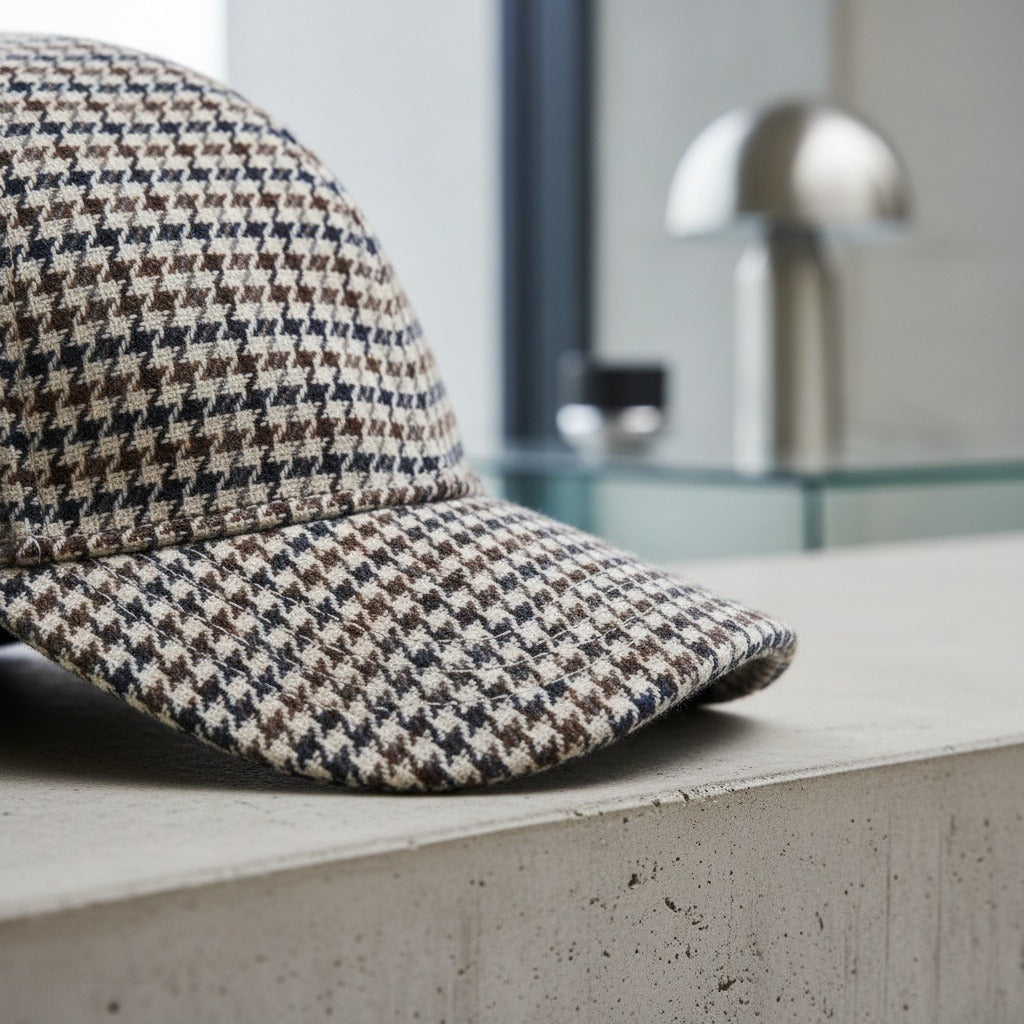 Houndstooth Cap - Tattersall - Back View