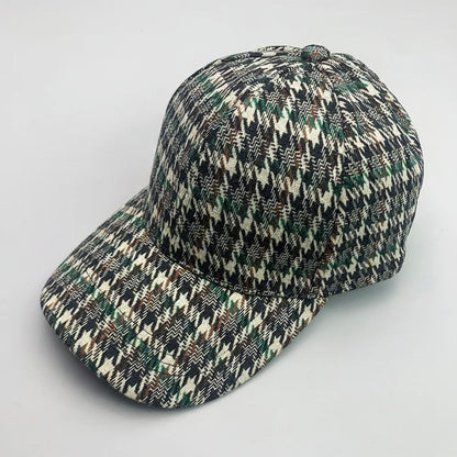 Houndstooth Cap - Tweed Weave - Front View