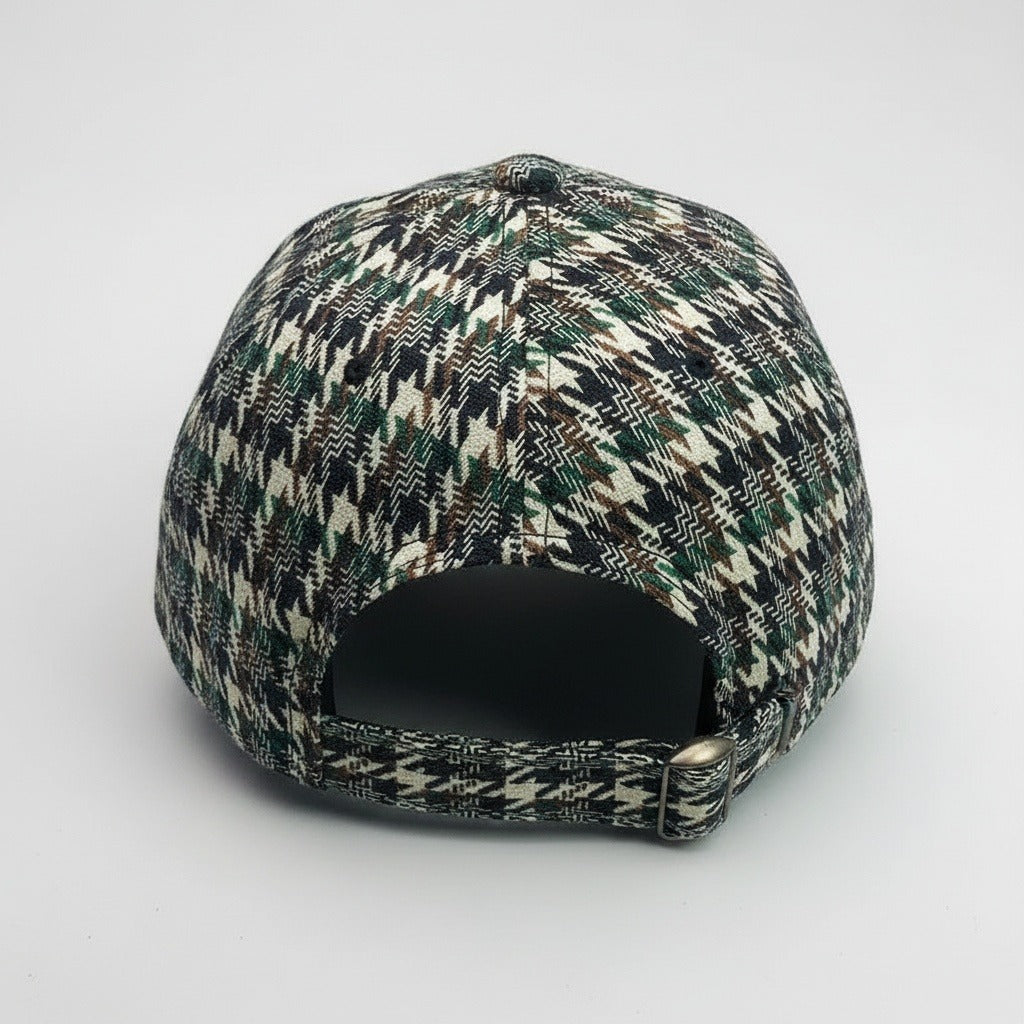 Houndstooth Cap - Tweed Weave - Fabric Detail