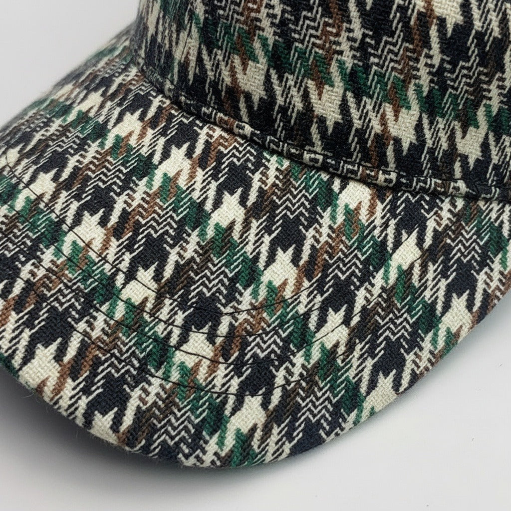 Houndstooth Cap - Tweed Weave - Texture Close Up