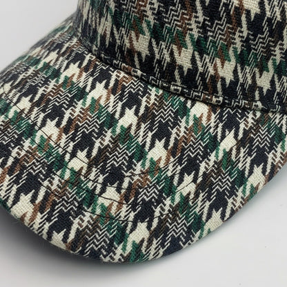Houndstooth Cap - Tweed Weave - Texture Close Up