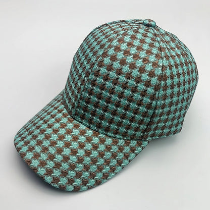 Houndstooth Cap - Aqua Houndstooth - Front View