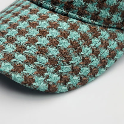 Houndstooth Cap - Aqua Houndstooth - Texture Close Up