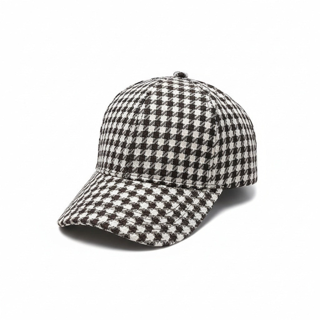Houndstooth Cap - Coffee Check - Front View