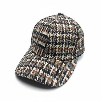 Houndstooth Cap - Hazelnut Houndstooth - Front View