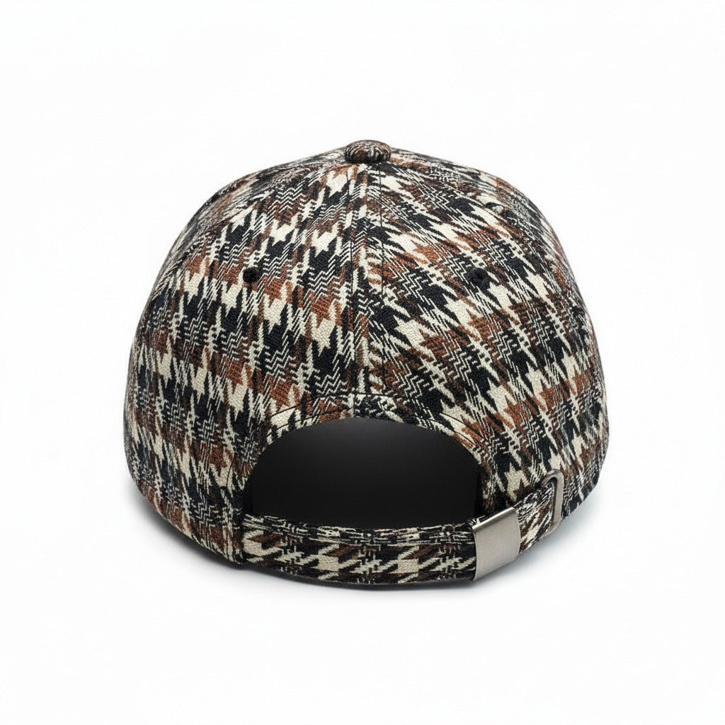Houndstooth Cap - Hazelnut Houndstooth - Fabric Detail