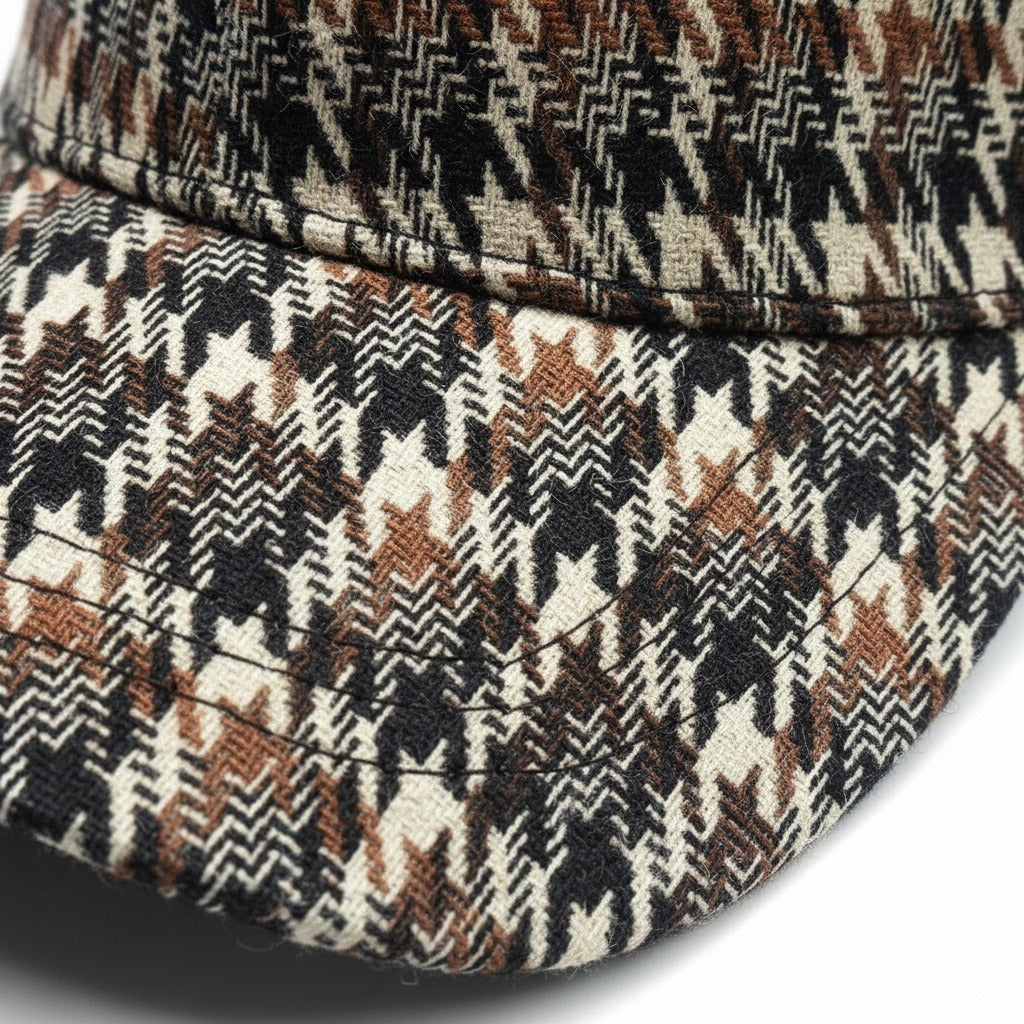Houndstooth Cap - Hazelnut Houndstooth - Texture Close Up