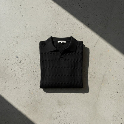 Jacquard Polo Shirt - Black - Lifestyle Inspiration