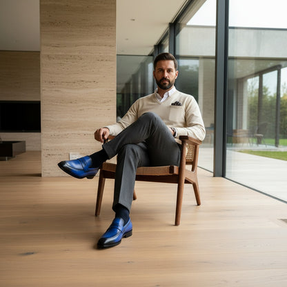 Leather Slip On Loafers Mens