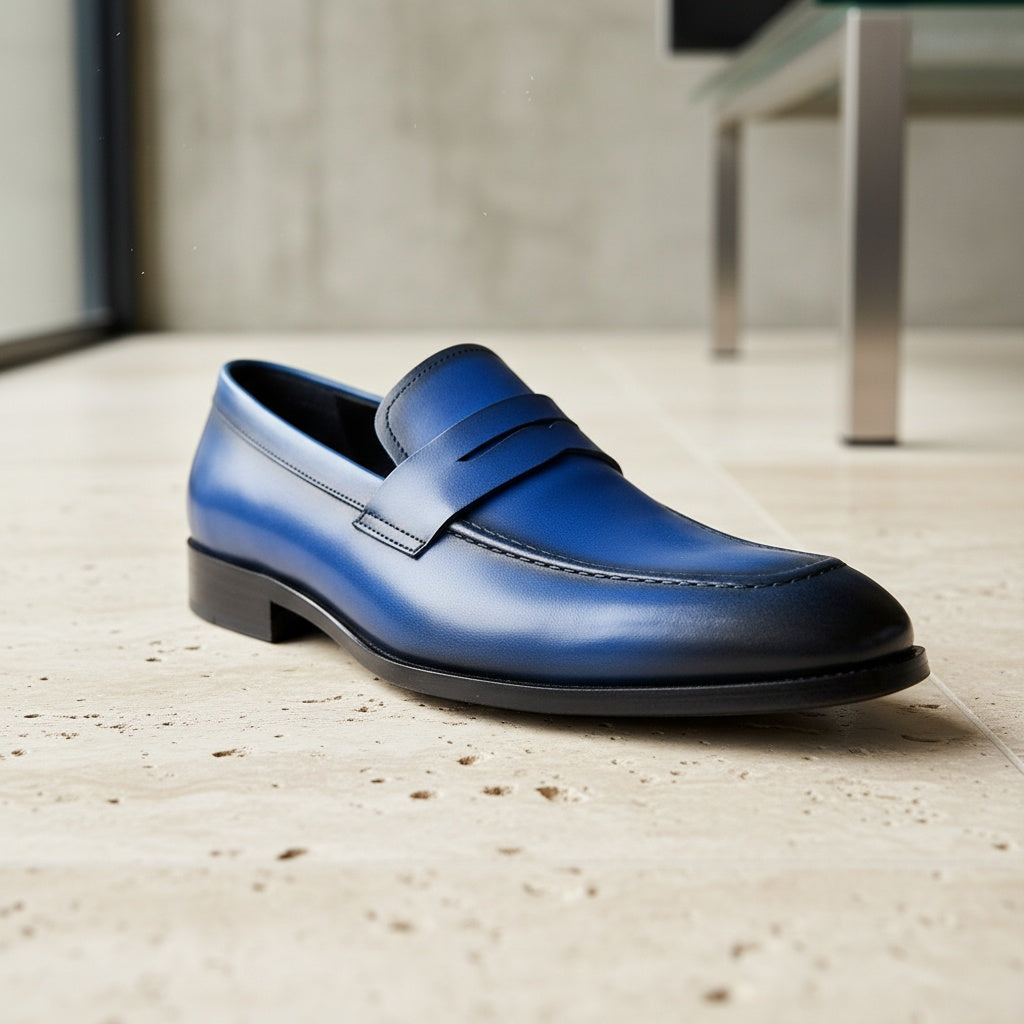 Leather Slip On Loafers Mens
