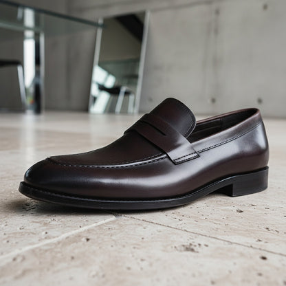 Leather Slip On Loafers Mens