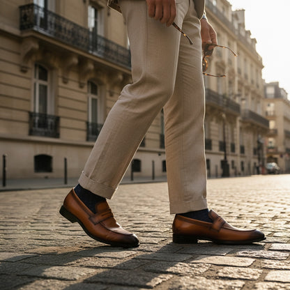 Leather Slip On Loafers Mens