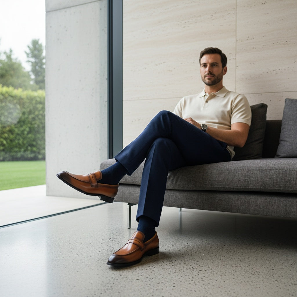 Leather Slip On Loafers Mens