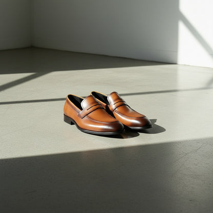 Leather Slip On Loafers Mens