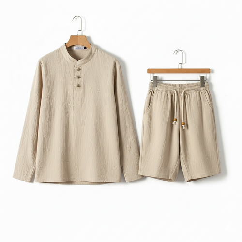 Linen Shorts and Top Set - Unknown - Front View