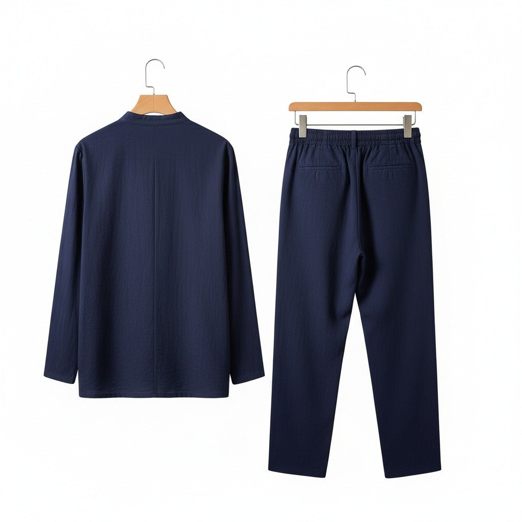 Linen Shorts and Top Set - Indigo Chambray - Fabric Detail