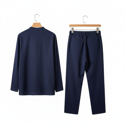 Linen Shorts and Top Set - Indigo Chambray - Fabric Detail