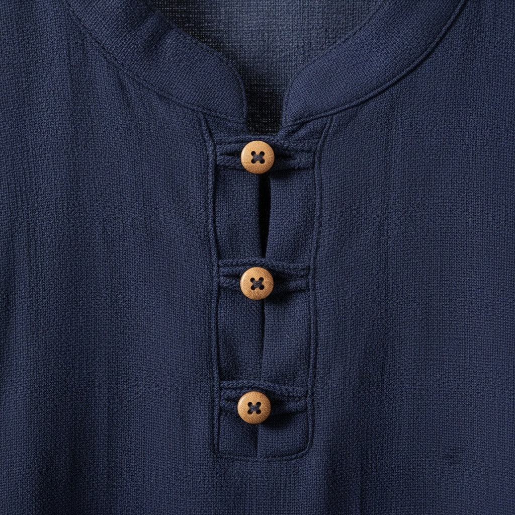 Linen Shorts and Top Set - Indigo Chambray - Texture Close Up