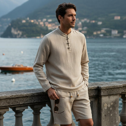 Linen Shorts and Top Set - Unknown - Angled Shot