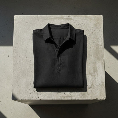 Linen T Shirt Long Sleeve - Black - Lifestyle Inspiration