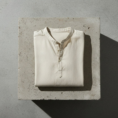 Linen T Shirt Long Sleeve - Oatmeal - Lifestyle Inspiration