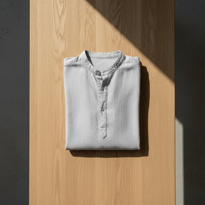 Linen T Shirt Long Sleeve - Slate Grey - Lifestyle Inspiration