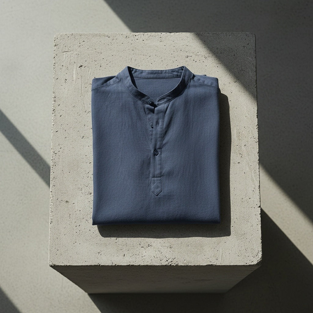 Linen T Shirt Long Sleeve - Admiral Blue - Lifestyle Inspiration