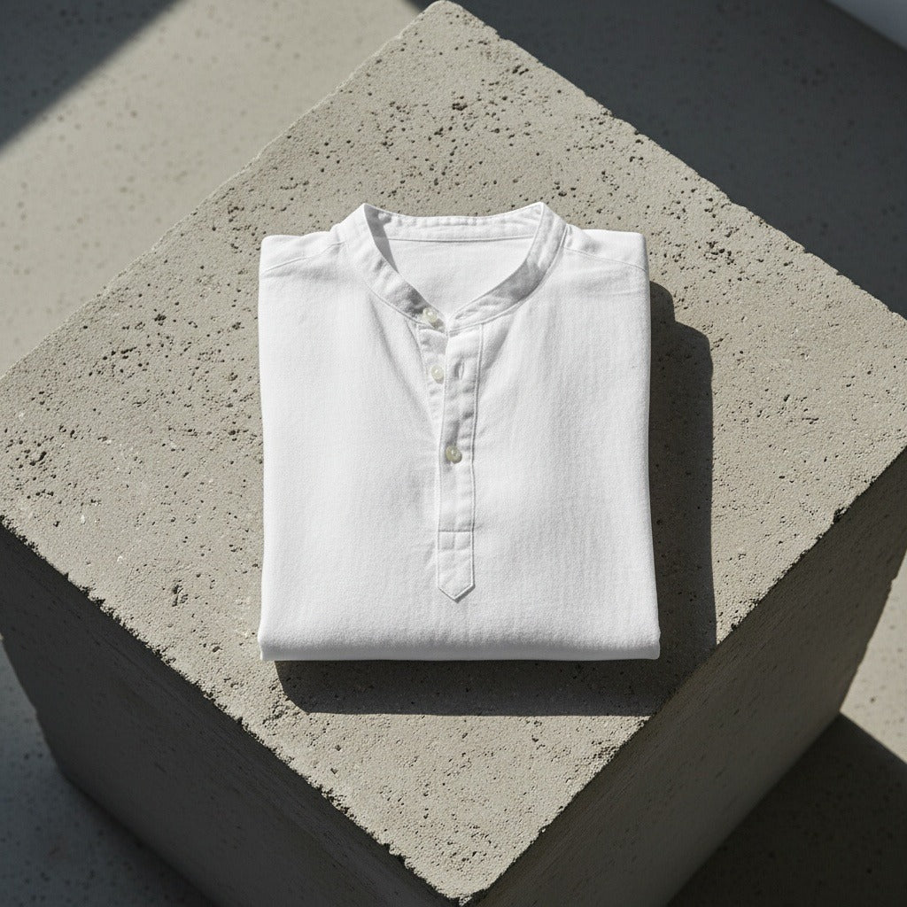 Linen T Shirt Long Sleeve - White - Lifestyle Inspiration