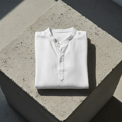 Linen T Shirt Long Sleeve - White - Lifestyle Inspiration