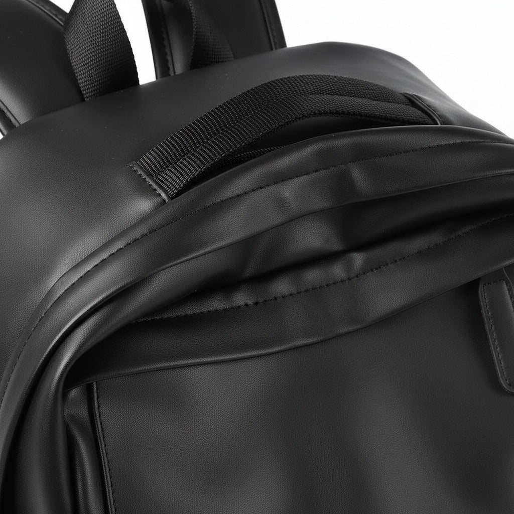Little Backpack for Men - Black - Texture Close Up