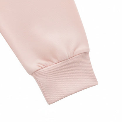 Long Sleeve Crew Neck T Shirt - Pale Pink - Texture Close Up