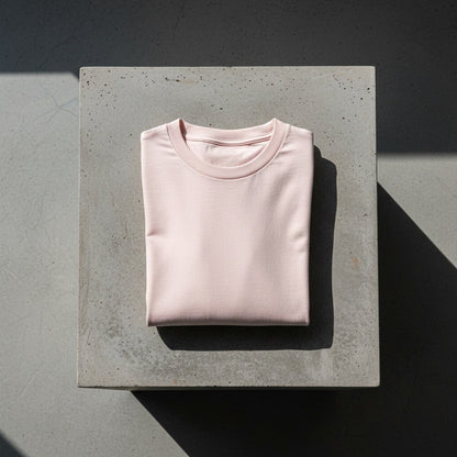 Long Sleeve Crew Neck T Shirt - Pale Pink - Lifestyle Inspiration