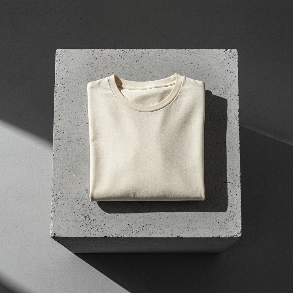Long Sleeve Crew Neck T Shirt - Cream - Lifestyle Inspiration